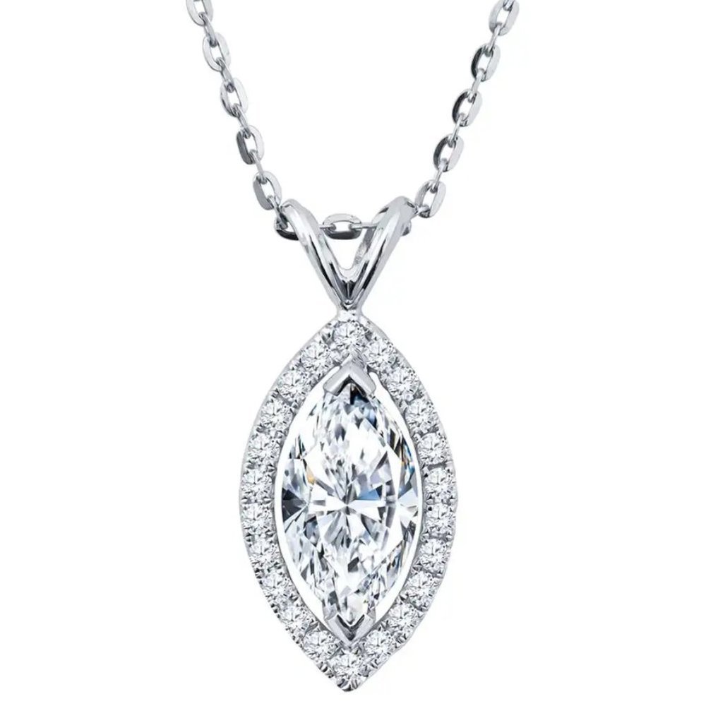 💥 Exquisite Gifts Marquis CZ Hollow Pendant Necklace for Women, EVGG1073